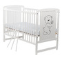 Babyneeds - Patut din lemn de pin Timmi 120x60 cm, EN716-1, EN716-2, Inaltime saltea reglabila pe 3 nivele, Laterala cu 3 bete detasabile, Alb + Saltea 8 cm + Qmini - Masuta de schimbat, 70x50 cm, Alb - 8