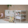 Babyneeds - Patut din lemn de pin Timmi 120x60 cm, EN716-1, EN716-2, Inaltime saltea reglabila pe 3 nivele, Laterala cu 3 bete detasabile, Alb + Saltea 8 cm + Qmini - Masuta de schimbat, 70x50 cm, Alb - 2