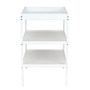 Babyneeds - Patut din lemn de pin Timmi 120x60 cm, EN716-1, EN716-2, Inaltime saltea reglabila pe 3 nivele, Laterala cu 3 bete detasabile, Alb + Saltea 8 cm + Qmini - Masuta de schimbat, 70x50 cm, Alb - 14