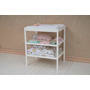 Babyneeds - Patut din lemn de pin Timmi 120x60 cm, EN716-1, EN716-2, Inaltime saltea reglabila pe 3 nivele, Laterala cu 3 bete detasabile, Alb + Saltea 8 cm + Qmini - Masuta de schimbat, 70x50 cm, Alb - 17