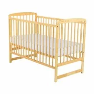 Patut din lemn bebe, 120x60 cm, Din lemn de pin, Stabil si rezistent, Inaltime saltea reglabila pe 3 nivele, Laterala cu 3 bete detasabile, EN716-1, EN716-2, Natur, Babyneeds, Ola