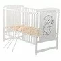 Patut din lemn bebe, 120x60 cm, Din lemn de pin si mdf, Stabil si rezistent, Inaltime saltea reglabila pe 3 nivele, Laterala cu 3 bete detasabile, EN716-1, EN716-2, Alb, Babyneeds, Timmi + Saltea 10 cm - 6