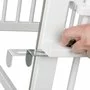 Patut co-sleeper, Qmini, Dalia, Multifunctional, 90x50 cm, Din lemn de pin, Reglabil pe orice treapta de inaltime la patul parintilor, Sistem de ancorare si roti cu frana incluse, Alb - 9
