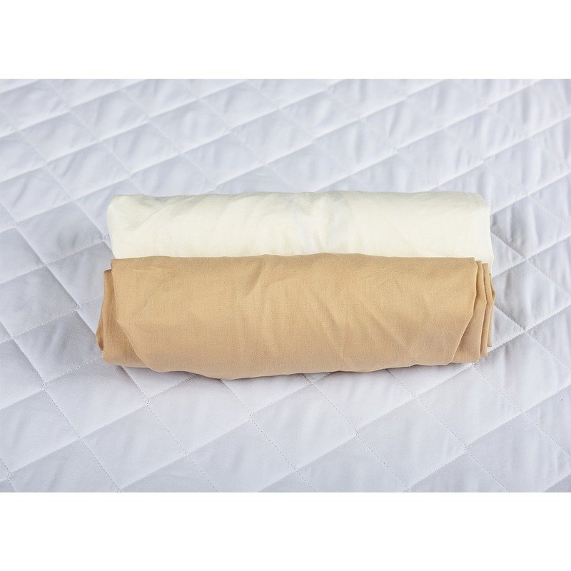 Babyneeds - set 2 cearceafuri cu elastic 120x60 cm, cappuccino+crem