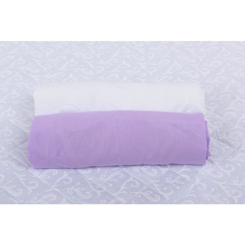 Babyneeds - set 2 cearceafuri cu elastic 120x60 cm, alb+lila
