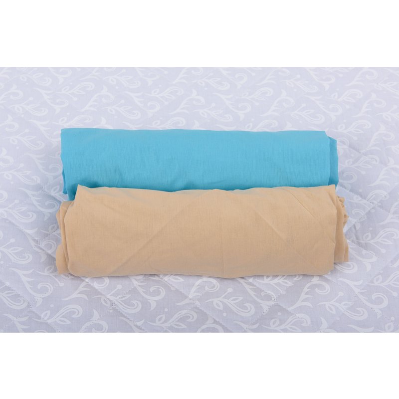 Babyneeds - set 2 cearceafuri cu elastic 140x70 cm, bleu+cappuccino