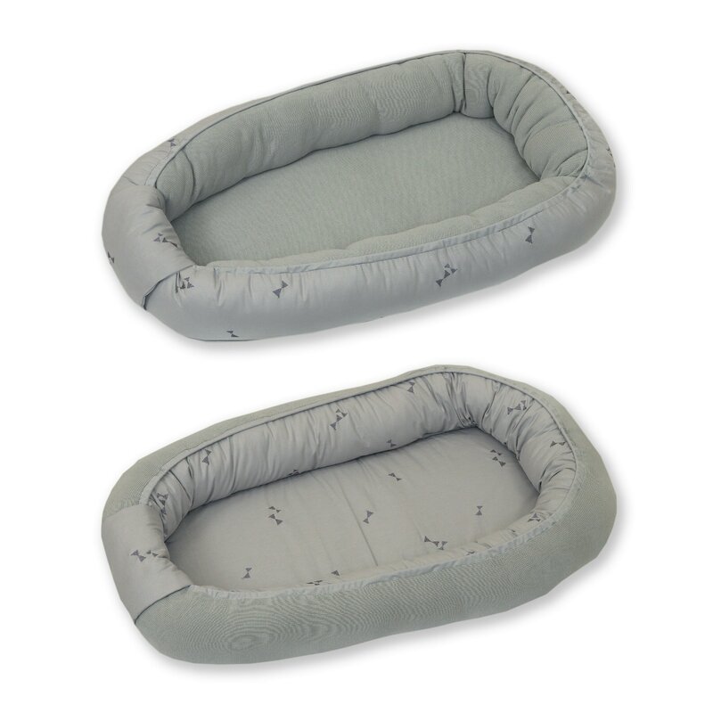 Amy - suport de dormit baby nest fata dubla pure tricot, 70x45 cm, gri