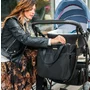 Geanta pentru mamici, BabyOno, Multifunctionala si bine compatimentata, Cu 11 buzunare, Include covoras pentru infasat, Usor de curatat, 36x33x13 cm, Negru - 15