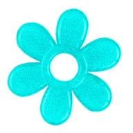Jucarie dentitie, BabyOno, Cu gel, Fara BPA, Floare Turquoise
