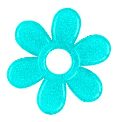 Jucarie dentitie, BabyOno, Cu gel, Fara BPA, Floare Turquoise