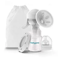 Pompa de san manuala, BabyOno, Cu biberon de 150 ml si tetina 0 luni+, Cu saculet pentru depozitare, Fara BPA, Mod silentios, Alb