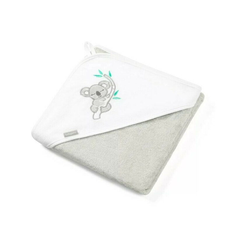 Babyono - prosop copii cu gluga, din fibra de bambus, 85 x 85 cm, gri