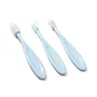 Set 3 periute de dinti, BabyOno, Utilizare indelungata, 4 - 24 luni, Fara BPA, Albastru - 1