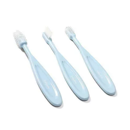 Set 3 periute de dinti, BabyOno, Utilizare indelungata, 4 - 24 luni, Fara BPA, Albastru