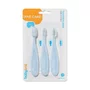 Set 3 periute de dinti, BabyOno, Utilizare indelungata, 4 - 24 luni, Fara BPA, Albastru - 6