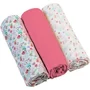 Set 3 scutece, BabyOno, Din muselina, Multifunctionale, Dimensiune 70 x 70 cm, 0 luni+, Bumbac, Alb - Roz - 1