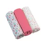 Set 3 scutece, BabyOno, Din muselina, Multifunctionale, Dimensiune 70 x 70 cm, 0 luni+, Bumbac, Alb - Roz - 2