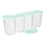 Set 4 recipiente, BabyOno, Pentru pastrare si congelare lapte matern/alte alimente, Reutilizare multipla, 200 ml, Verde - 1