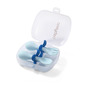 Set lingura si furculita, BabyOno, Include cutie pentru depozitare, Cu element de protectie, Cu forma ergonomica, Fara BPA, 12 luni+, Albastru - 3