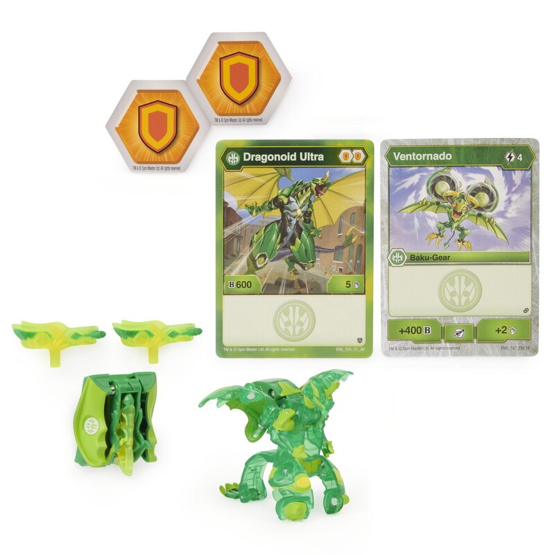 Spin Master - Figurina Dragonoid , Bakugan , Bila ultra, S2, Cu echipament Baku-gear Ventornado