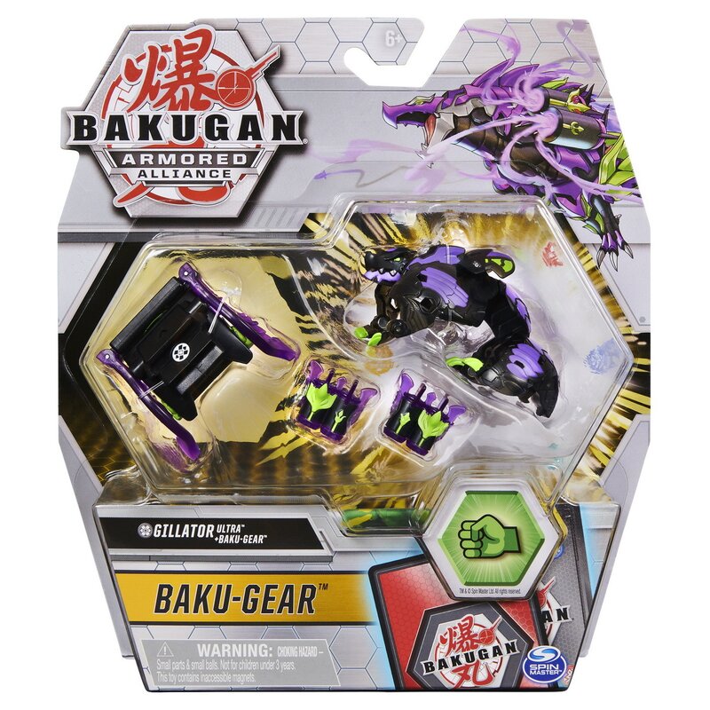 Spin Master - Figurina Gillator , Bakugan , Bila ultra, S2, Cu echipament Baku-gear Darkus Destroyers