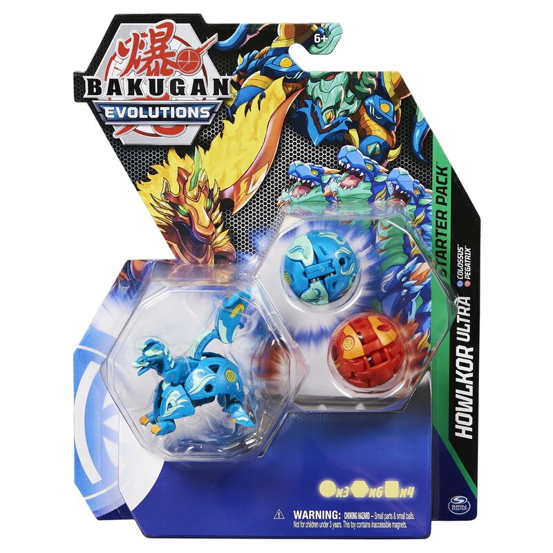 Spin master - BAKUGAN S4 PACHET STARTER HOWLKOR ULTRA, COLOSSUS SI PEGATRIX