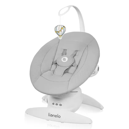 Balansoar, Lionelo, Iris, 2 in 1, Rotire 360 grade, Electric, Cu 3 moduri de leganare, Cu 5 trepte de viteza, Cu 3 pozitii de inclinare, Pana la 9 kg, Gri