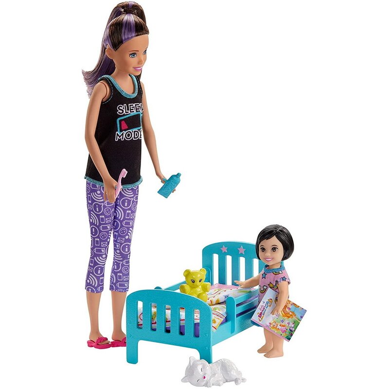 Mattel - Papusa Barbie Family , Mergem la nani, Multicolor