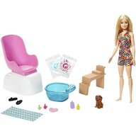 Mattel - Papusa Barbie , La salonul de manichiura, Multicolor