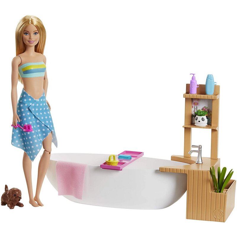 Mattel - papusa barbie , cu o baie relaxanta, multicolor