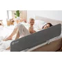 Bariera de protectie pentru pat, Lionelo, Lora XL, Pliabila, Sistem de blocare StandSafe, Geanta de transport inclusa, 150x46 cm, Conform cu BS 7972:2001+A1:2009, Gri - 16