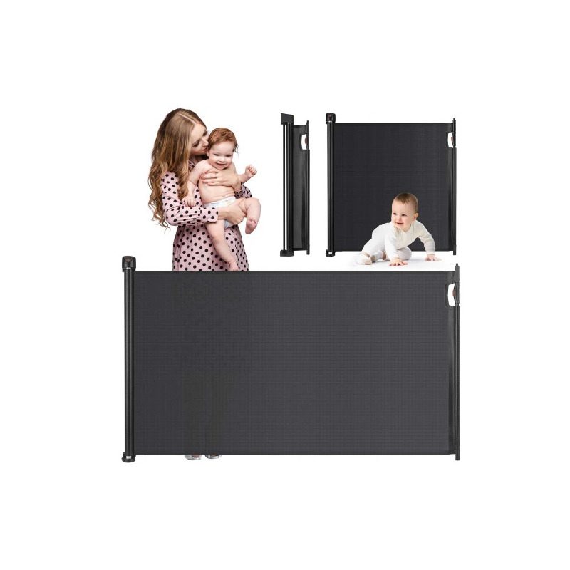 Bariera de protectie pentru scari si usi, 50-140 cm, 718400 - Negru