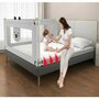 Bariera protectie pat, Primabobo, Bears, XXL, Culisanta, Cu inaltime reglabila 68-98 cm, 140 cm, Gri - 8