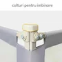 Bariera protectie pat, Primabobo, Bears, XXL, Culisanta, Cu inaltime reglabila 68-98 cm, 140 cm, Gri - 13