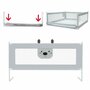 Bariera protectie pat, Primabobo, Bears, XXL, Culisanta, Cu inaltime reglabila 68-98 cm, 140 cm, Gri - 4