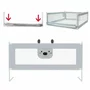 Bariera protectie pat, Primabobo, Bears, XXL, Culisanta, Cu inaltime reglabila 68-98 cm, 140 cm, Gri - 4