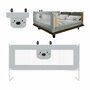 Bariera protectie pat, Primabobo, Bears, XXL, Culisanta, Cu inaltime reglabila 68-98 cm, 140 cm, Gri - 5
