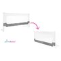 Bariera protectie pat, Primabobo, Velvo, Rabatabila, Instalare usoara, Inaltime reglabila 69-80 cm, Lungime 140 cm, Cu plasa respirabila, Sistem unic de pliere, Conform EN71, Alb/Gri - 5