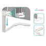 Bariera protectie pat, Primabobo, Velvo, Rabatabila, Instalare usoara, Inaltime reglabila 69-80 cm, Lungime 140 cm, Cu plasa respirabila, Sistem unic de pliere, Conform EN71, Alb/Gri - 8