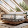 Bariera protectie pat, Primabobo, Velvo, Rabatabila, Instalare usoara, Inaltime reglabila 69-80 cm, Lungime 160 cm, Cu plasa respirabila, Sistem unic de pliere, Conform EN71, Alb/Gri - 1