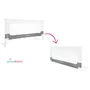 Bariera protectie pat, Primabobo, Velvo, Rabatabila, Instalare usoara, Inaltime reglabila 69-80 cm, Lungime 200 cm, Cu plasa respirabila, Sistem unic de pliere, Conform EN71, Alb/Gri - 5