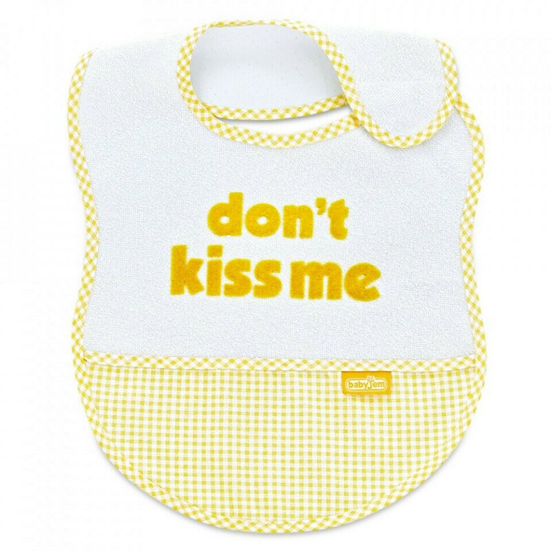 Baveta BabyJem din bumbac Dont Kiss Me (Culoare: Bleu)