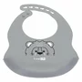 Baveta, FreeON, Moale, Din silicon, Fara BPA, Cu buzunar, 31 x 24 cm, Lion Grey - 1