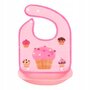 Baveta impermeabila, Bocioland, Muffin, Cu buzunar detasabil, Dimensiune 21x21 cm, Roz - 1