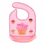Baveta impermeabila, Bocioland, Muffin, Cu buzunar detasabil, Dimensiune 21x21 cm, Roz - 1