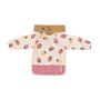 Baveta impermeabila, Petite&Mars, Cu maneci lungi, Usor de curatat, inchidere prin velcro, Dimensiune 38x42 cm, 24 luni+, Beige Strawberies - 4
