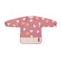 Baveta impermeabila, Petite&Mars, Cu maneci lungi, Usor de curatat, inchidere prin velcro, Dimensiune 38x42 cm, 24 luni+, Pink Pears - 1