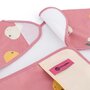 Baveta impermeabila, Petite&Mars, Cu maneci lungi, Usor de curatat, inchidere prin velcro, Dimensiune 38x42 cm, 24 luni+, Pink Pears - 5