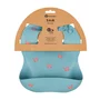 Baveta moale, Petite&Mars, Take&Match, Reglabila, Cu buzunar colector, Silicon, Fara BPA, 6 luni+, Model crabi, Albastru - 2