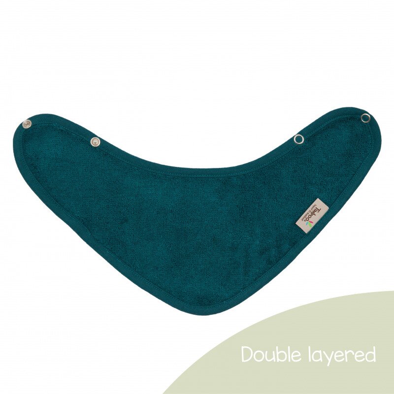 Timboo - baveta tip bandana , deep lake, textila, cu doua straturi, din bambus, turcoaz